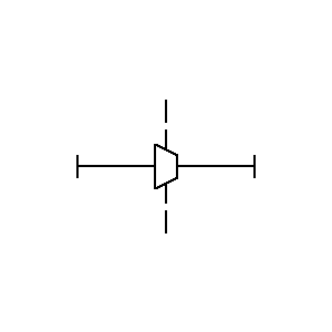 schematic symbol: recht gedeelte - Electroverbinding met interne drukvaste barrieëre