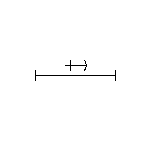 Simbolo: tratto rettilineo - tratto rettilineo ancorato internamente