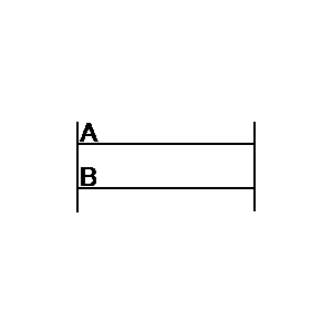 Symbol: gerader installationskanal  - Gerader Elektro-Installationskanal, bestehend aus zwei Verdrahtungskanal-Systemen, A und B