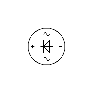 schematic symbol: halfgeleiders en buizen - Brugcel rond