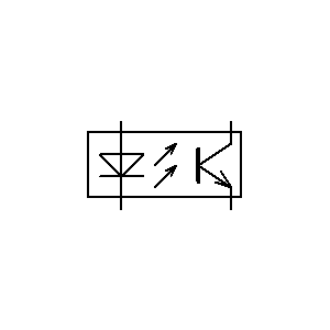 schematic symbol: optocouplers - Optokoppelaar NPN