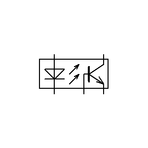 schematic symbol: optocouplers - Optokoppelaar NPN met basis