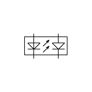 Symbol: optocouplers - Optokoppelaar met diode 