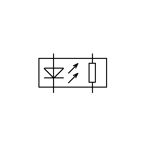 Symbol: optocouplers - Optokoppelaar met weerstand