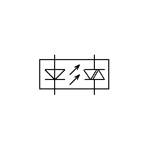 schematic symbol: optocouplers - Optokoppelaar met triac