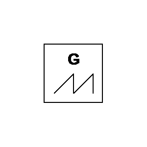 Simbolo: generadores - generador de una onda en diente de sierra