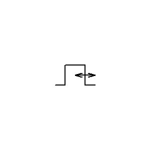 Symbole: modulation d'impulsion - Modulation d'impulsions en durée(symbole distinctif)