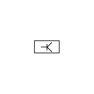 
	        Símbolo: relé y interruptores mecánicos - mando de un relé electrónico