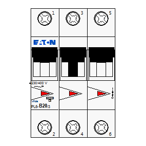 schematic symbol: Eaton - PL6-B20-3