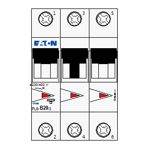 
                    schematic symbol: Eaton - PL6-B20-3