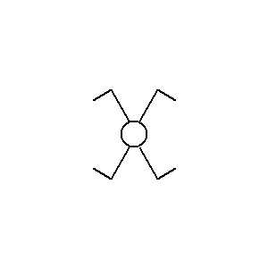 Symbol: schakelaars - Tussenschakelaar, enkelpolig kruis