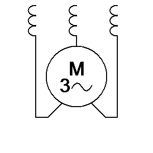 schematic symbol: motoren - driefasige seriemotor