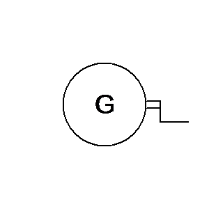 Simbolo: máquinas - generador manual (generador de corriente de llamada, magneto)