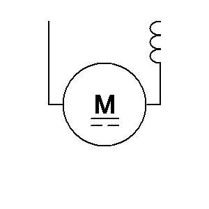 schematic symbol: motoren - shuntmotor, gelijkspanning