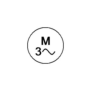 Symbol: motor - Asynchronmotor, Drehstrom-, mit Käfigläufer