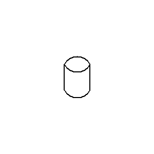 Symbole: télécommunications - Transducteur, type à cylindre (symboledistinctif)