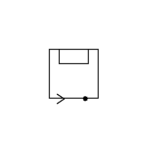Simbolo: técnica de telecomunicaciones - receptor con impresión sobre página