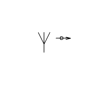 schematic symbol: antennes - Antenne met circulaire polarisatie