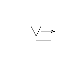 schematic symbol: antennes - Horizontaal gepolariseerde antenne vast opgesteld