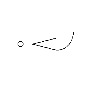 Simbolo: antenas - bocina reflectora, representada con alimentación por guía de ondas de sección circular
