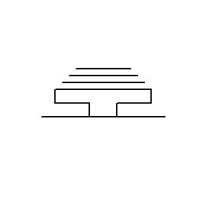 Simbolo: antenas - dipolo plegado, representado con tres elementos directores y un elemento reflector