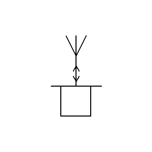 schematic symbol: radiostations - Portabel radio station (RX en TX met 1 antenne