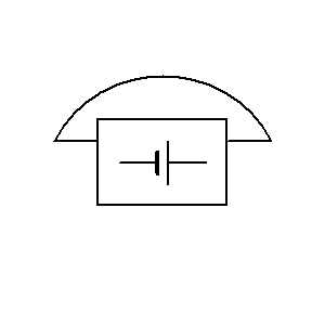 schematic symbol: telefoontoestellen - Telefoon met batterijvoeding