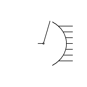 
                    schematic symbol: selector - single-motion homing selector shown with individual outlets (or groups of outlets)