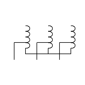 Simbolo: autotransformador - autotransformador trifásico, conexión en estrella - forma 2