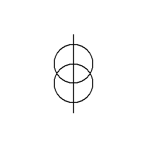 Simbolo: trasformatore di corrente - trasformatore di corrente con 2 avvolgimenti secondari e un nucleo - forma 1
