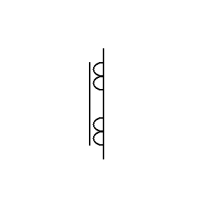 Symbol: Stromwandler - Stromwandler mit zwei Sekundärwickungen auf einem Kern - Form 2