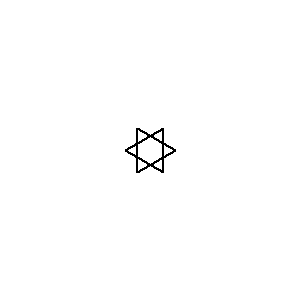 Symbol: hexaphasé - Enroulement hexaphasé, en doubletriangle