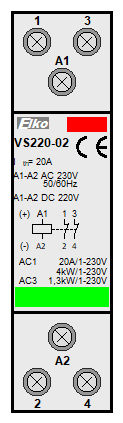 : instalační stykače - VS220-02-230V