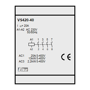 Symbol: installationsschütze - VS420-40-230V