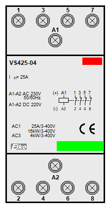 : instalační stykače - VS425-04-230V