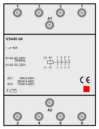 : instalační stykače - VS440-04-230V