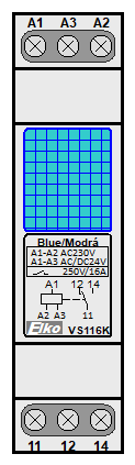 : pomocná relé - VS116K Modrá