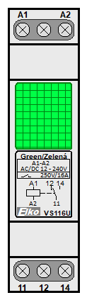 : auxiliary relays - VS116U green