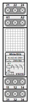 : pomocná relé - VS316-230 white