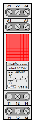 : pomocná relé - VS316-230 red