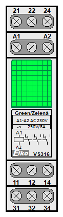 : pomocná relé - VS316-230 green