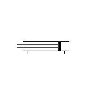 Symbol: Lufttechnik - doppeltwirkender Zylinder