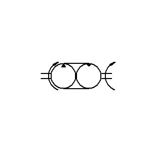 Symbol: przekładnia hydrostatyczna - HYDROSTATYCZNA NIEREGULOWANA PRZEKŁADNIA JEDNOKIERUNKOWA