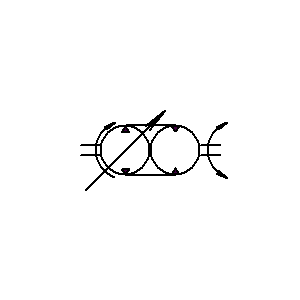 Symbol: przekładnia hydrostatyczna - DWUKIERUNKOWA PRZEKŁADNIA HYDROSTATYCZNA Z REGULOWANYM HYDROGENERATOREM