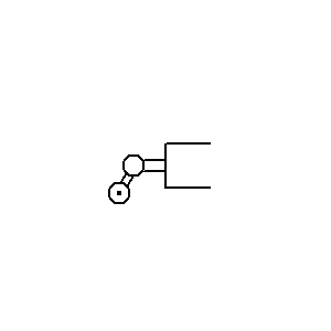 Symbol: sterowanie mechaniczne - DŹWIGNIA Z KOŁEM PASOWYM