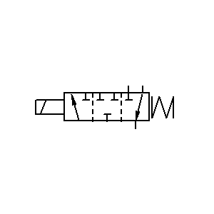 Symbol: kolektor - ROZDZIELNICA 3-2 STEROWANA ELEKTROMAGNESEM I SPRĘŻYNĄ