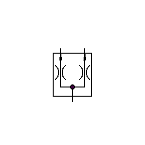 Symbol: zawór ciśnieniowy - ROZDZIELACZ NAPĘDU
