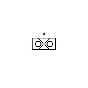 Symbol: zawór ciśnieniowy - PODWÓJNY ZAWÓR JEDNOKIERUNKOWY Z FUNKCJĄ -A-