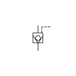 Symbol: zawór ciśnieniowy - JEDNOSTRONNA BLOKADA - STEROWANIE HYDRAULICZNE LUB PNEUMATYCZNE ANULUJE OTWARCIE ZAWORU