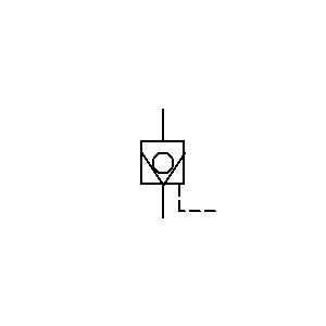 Symbol: zawór ciśnieniowy - JEDNOSTRONNA BLOKADA - STEROWANIE HYDRAULICZNE LUB PNEUMATYCZNE ANULUJE ZAMKNIĘCIE ZAWORU
